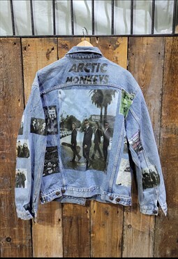 Arctic monkeys customised vintage 80's 90's denim jacket