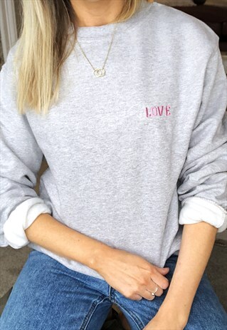 PERSONALISED EMBROIDERED SWEATSHIRT IN GREY