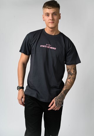 DARK GREY OVERSIZED STATE OF MIND T-SHIRT