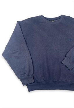 Vintage Timberland 1990s Spellout Navy Jumper (XL)