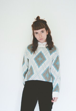 VINTAGE GEOMETRIC PRINT KNIT JUMPER