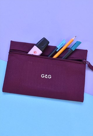 G&G UNISEX MAROON PENCIL CASE