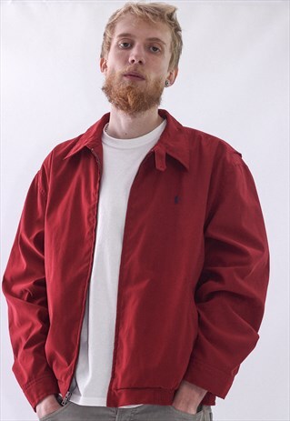 VINTAGE MENS POLO RALPH LAUREN LOGO HARRINGTON JACKET