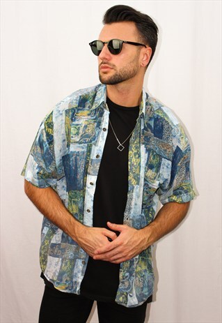 VINTAGE ABSTRACT PRINT FESTIVAL SHIRT