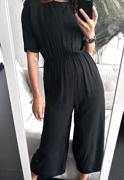 Black Minimal Palazzo Minimal Jumpsuit - S - M