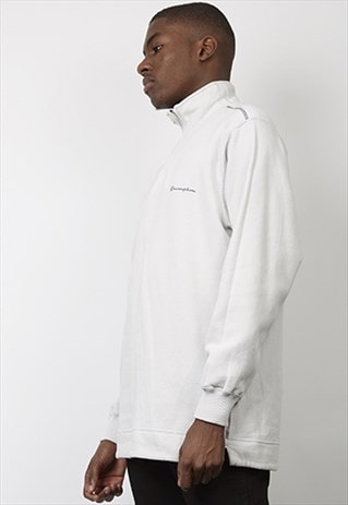 90'S VINTAGE CHAMPION OFF-WHITE ZIP UP SWEATER