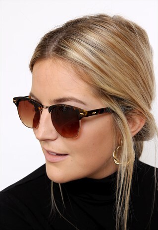 TORTOISESHELL BROWN WAYFARER SUNGLASSES