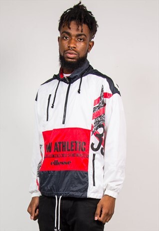 VINTAGE 90'S ELLESSE QUARTER ZIP PULLOVER WINDBREAKER JACKET