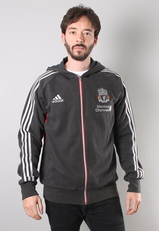 VINTAGE ADIDAS LIVERPOOL FC FOOTBALL HOODIE LARGE