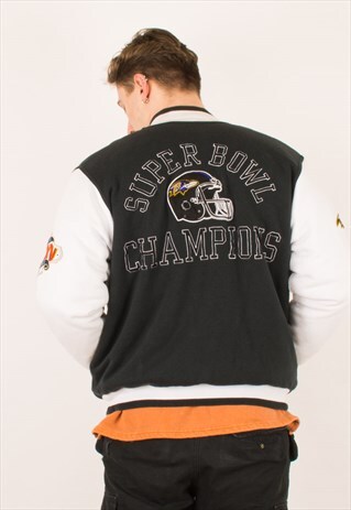 VINTAGE NFL BALTIMORE RAVENS SUPER BOWL COTTON JACKET SMALL
