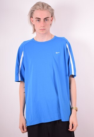 NIKE MENS VINTAGE T-SHIRT TOP XL BLUE 90S