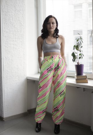 VINTAGE 90'S MULTI COLOUR SPORTS SNOW TROUSERS