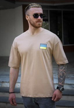 T-shirt oversize Ukraine sand