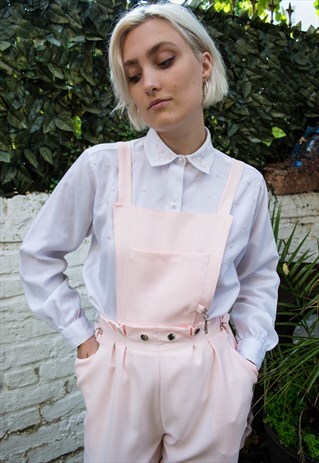 80S STYLE BABY PINK DETACHABLE DUNGAREES
