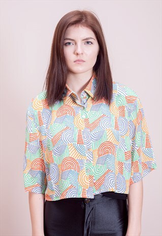 SHORT SLEEVE CROPPED BLOUSE FROM EARLY 90S
