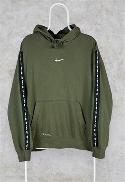 Nike Hoodie Green Centre Swoosh Pullover Men's Large