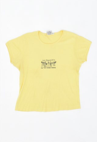 VINTAGE 90'S LEVI'S T-SHIRT TOP YELLOW