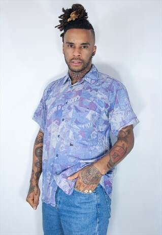 VINTAGE HAWAIIAN CRAZY PATTERNED SHIRT