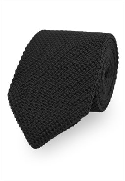 Wedding Handmade Polyester Knitted Tie In Black