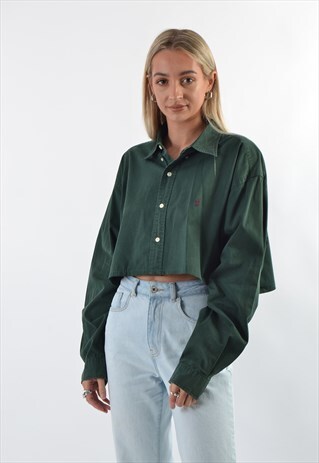 GREEN RALPH LAUREN CROPPED SHIRT GRL3743