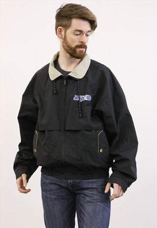VINTAGE 1980S BLACK BOMBER JACKET