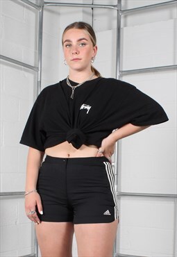 Vintage Adidas Shorts in Black with Spell Out Logo Size 12
