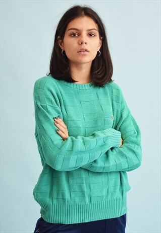 90'S RETRO LACOSTE KNIT ABSTRACT PATTERN JUMPER