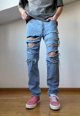 Vintage LEVIS Jeans Distressed Denim Pants 80s Orange Tab 