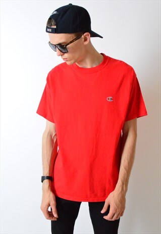 VINTAGE 90S RED CHAMPION T-SHIRT