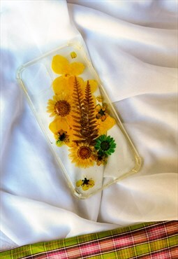 Yellow iPhone 11 Pressed Flower Phone Case/ Real Flower Case
