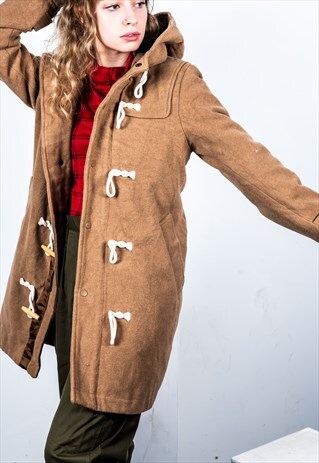 VINTAGE DUFFLE COAT IN BROWN