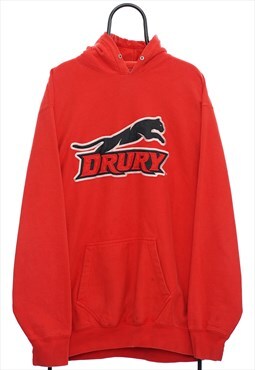 Vintage Drury Red Hoodie Womens