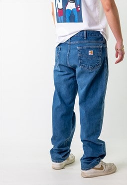Blue 90s Carhartt  Cargo Skater Trousers Pants Jeans