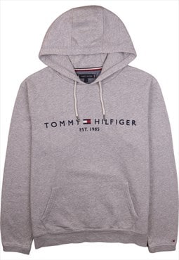 Vintage 90's Tommy Hilfiger Hoodie Spellout Pullover Grey