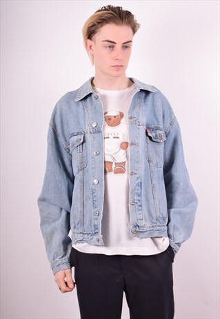 LEVI'S MENS VINTAGE DENIM JACKET LARGE BLUE 90S