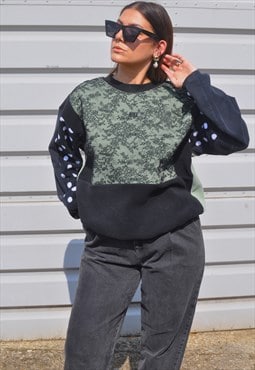 Y2K vintage reworked Nike lace & polka dot fleece sweatshirt