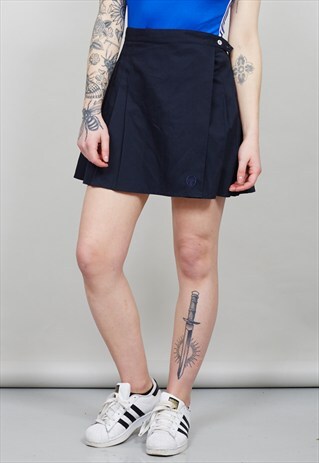 VINTAGE PLEATED NAVY BLUE SERGIO TACCHINI TENNIS SKIRT