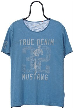 Mustang True Denim Graphic Blue TShirt Womens