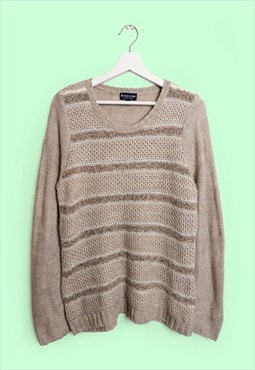  BIAGGINI Vintage 90's Wool Blend  Sweater Pullover Beige