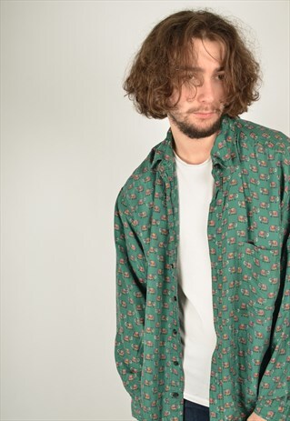 VINTAGE ABSTRACT CRAZY PATTERN FESTIVAL SHIRT