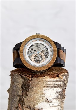 The Hemlock - Handmade Recycled Wood Mechanical Wristwatch