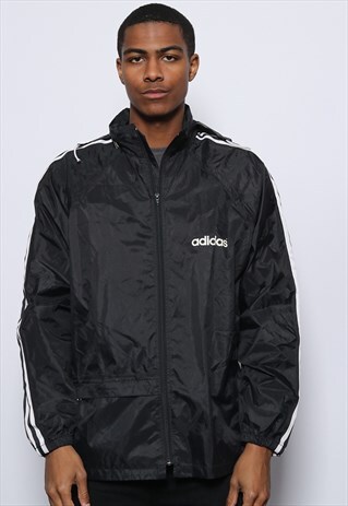 VINTAG ADIDAS LOGO WINDBREAKER JACKET BLACK