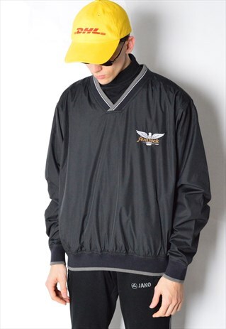 VINTAGE 90S BLACK MINIMALIST LIGHTWEIGHT JACKET