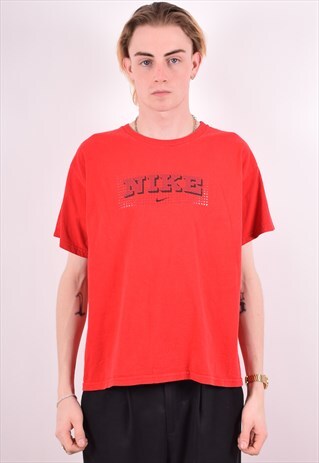 NIKE MENS VINTAGE T-SHIRT TOP XL RED 90S