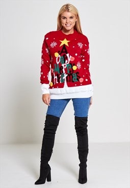 justyouroutfit A Very Merry Christmas Jumper Red