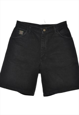 VINTAGE BLACK DENIM SHORTS - W28 L7