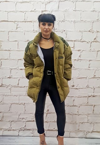 VINTAGE GREEN DOWN FILLED PUFFER JACKET