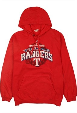 Vintage 90's Majestic Hoodie Texas Rangers Pullover Red