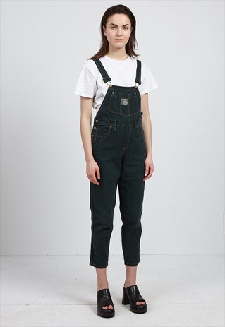VINTAGE GREEN LEE COOPER DENIM JUMPSUIT DUNGAREES