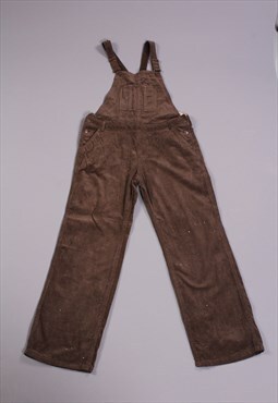 Vintage Brown Cord Dungarees 90s Overalls. Workwear